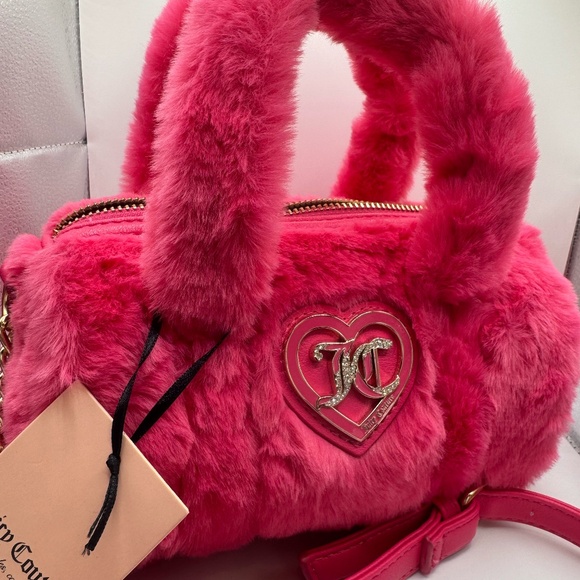 Juicy Couture Handbags - NWT Juicy Couture Pink Fuzzy Crossbody